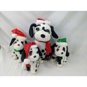 Fun World Christmas Dalmatians Dogs Lot Plush Musical Barks Stuffed Animal Toy